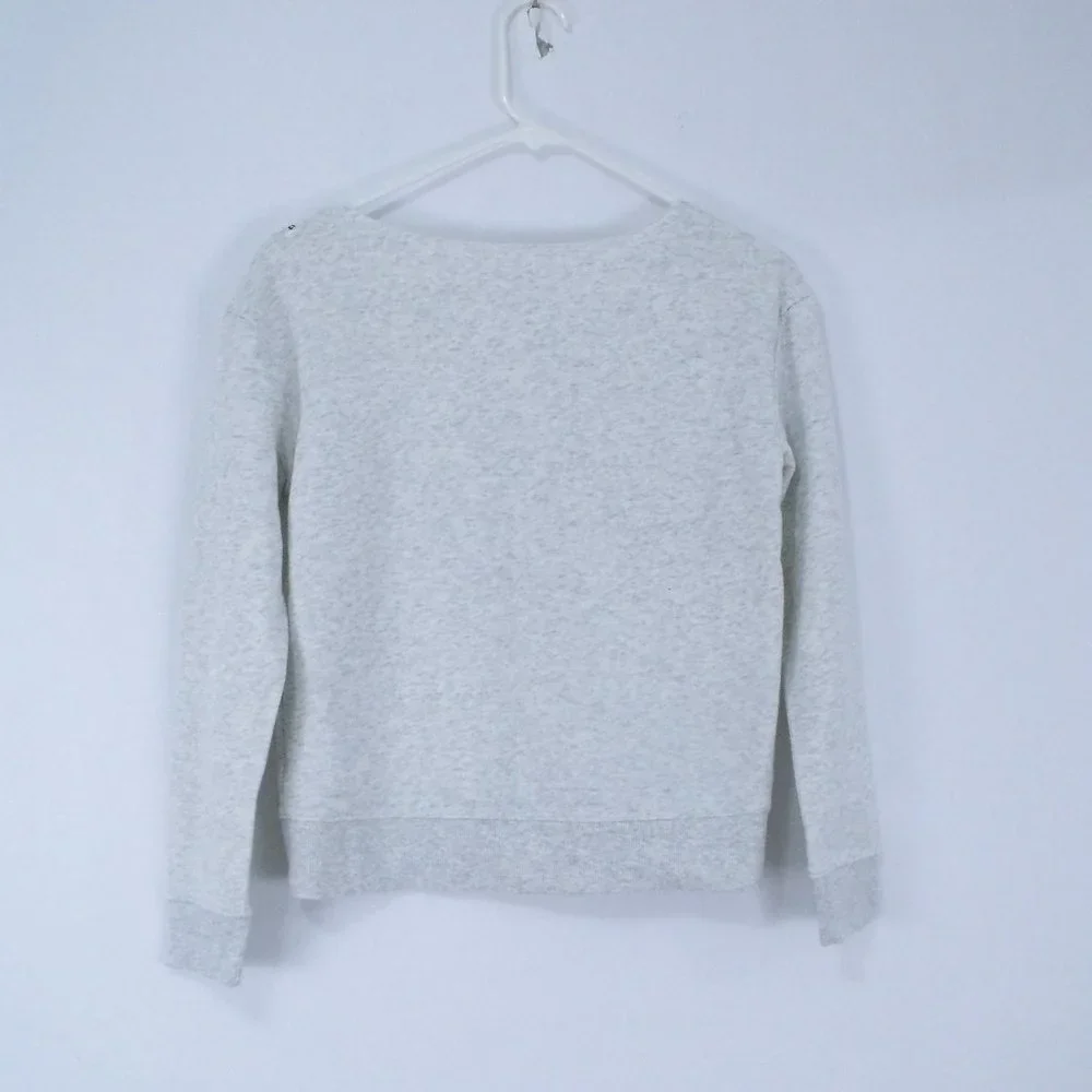 Justice Sequin Peace Sign Boat Neck Top Sweatshirt